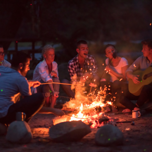 People around a campfire