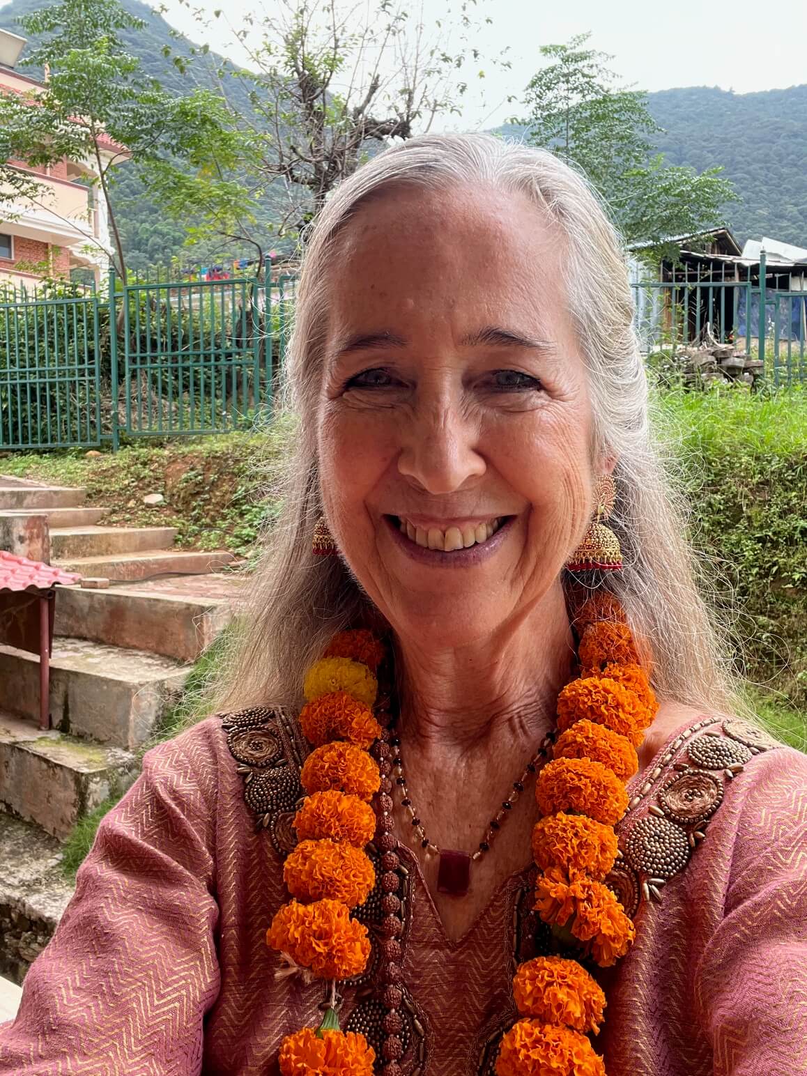 Susanna in Nepal after a very powerful Vedic ceremony